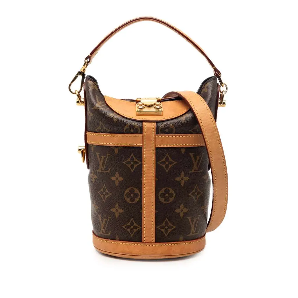 Louis Vuitton Monogram Duffle Bucket Bag Brown Canvas Very good - Front View