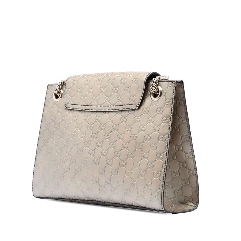 Gucci Large Guccissima Emily Shoulder Bag Gold Leather Good condition - Back View