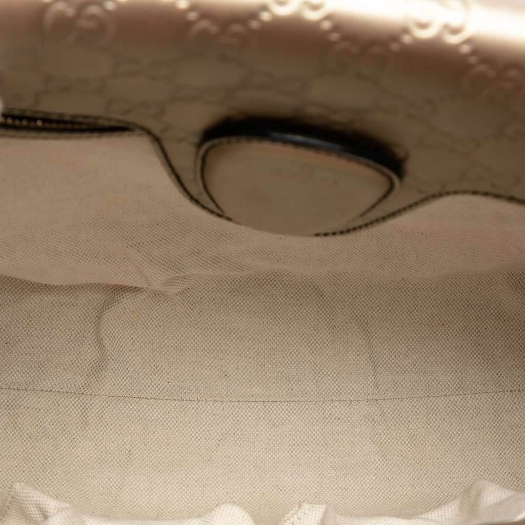 Gucci Large Guccissima Emily Shoulder Bag Gold Leather Good condition - Model View