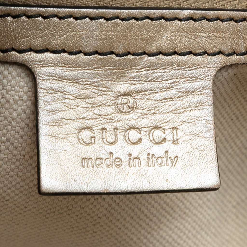 Gucci Large Guccissima Emily Shoulder Bag Gold Leather Good condition - Box View