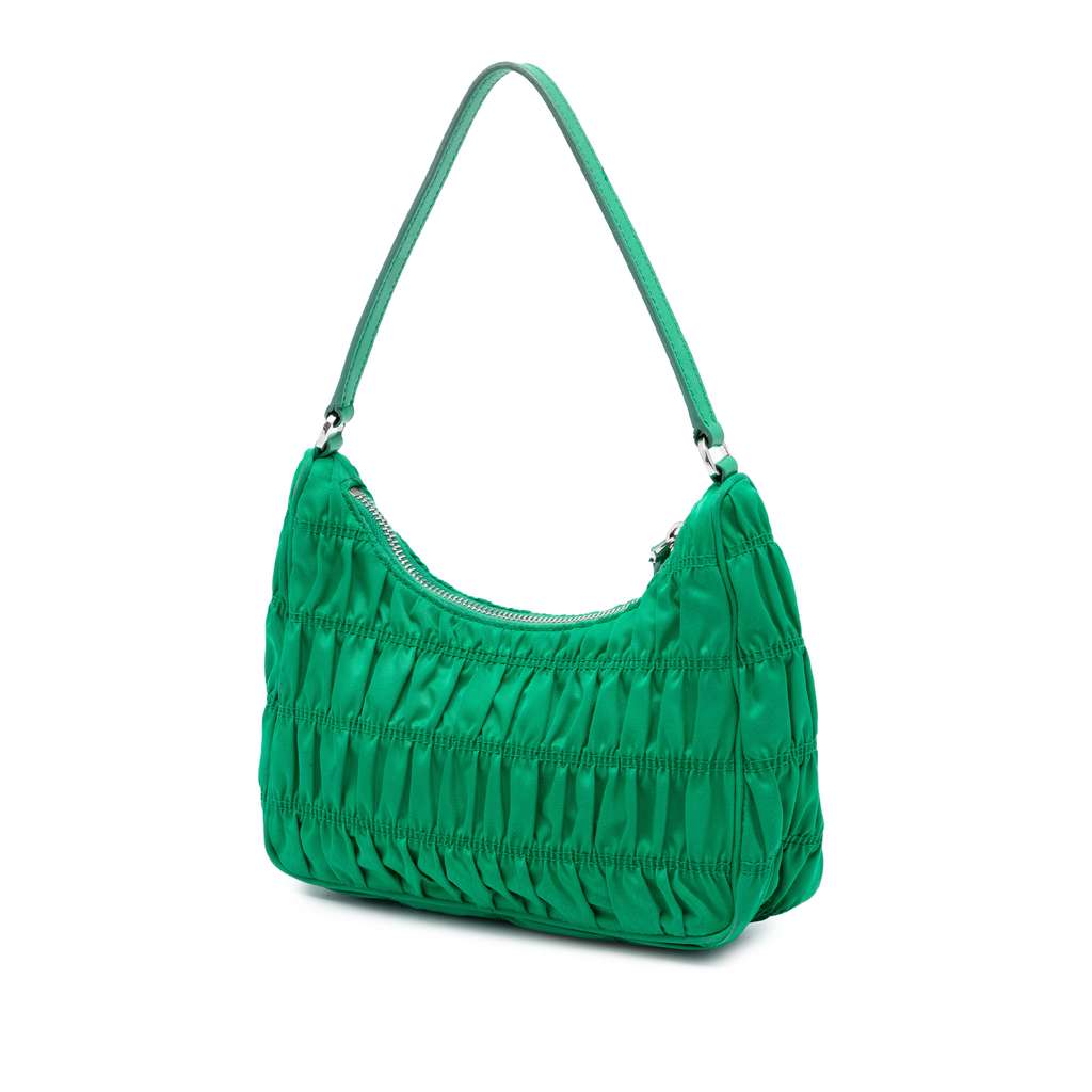 Prada Tessuto Gaufre Re Edition Shoulder Bag Green Good condition - Back View