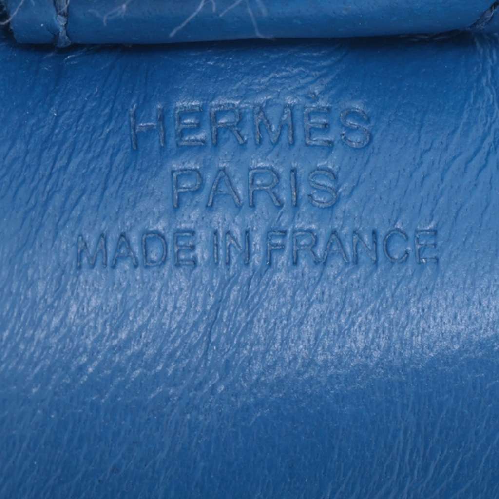 Hermès Milo Lambskin Grigri Rodeo Bag Charm PM Blue Leather Good condition - Inside View