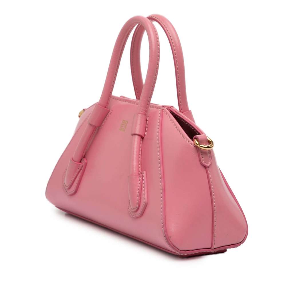 Givenchy Mini Box Calfskin Antigona Stretch Top Handle Bag Pink Leather Good condition - Back View