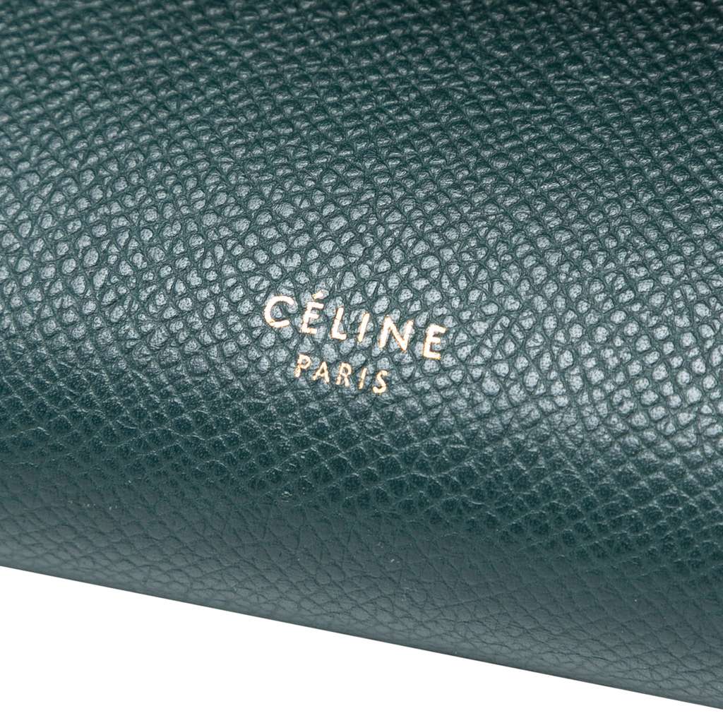 Celine Micro Grained Calfskin Belt Bag Green Leather Good condition - Box View