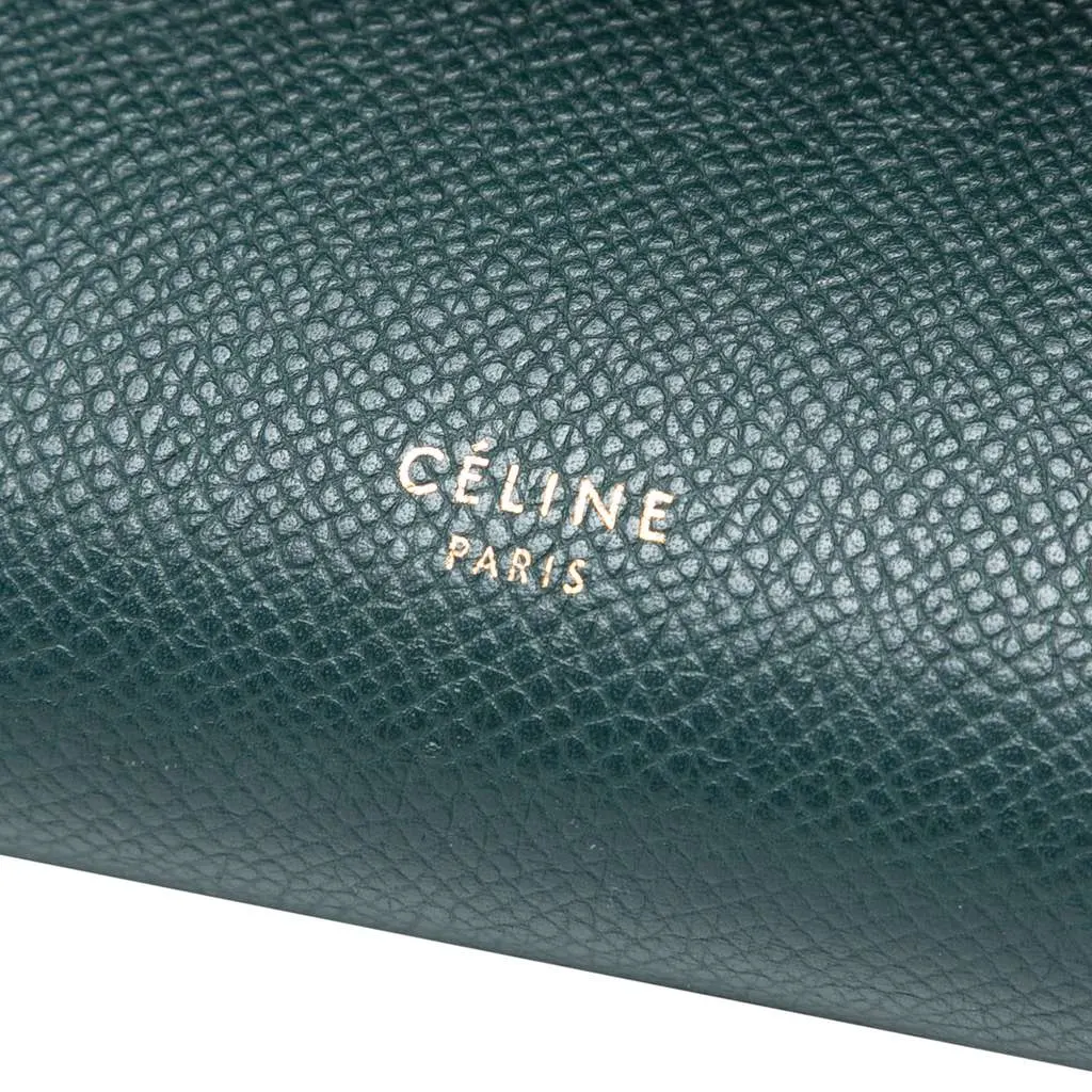 Celine Micro Grained Calfskin Belt Bag Green Leather Very good - Box View