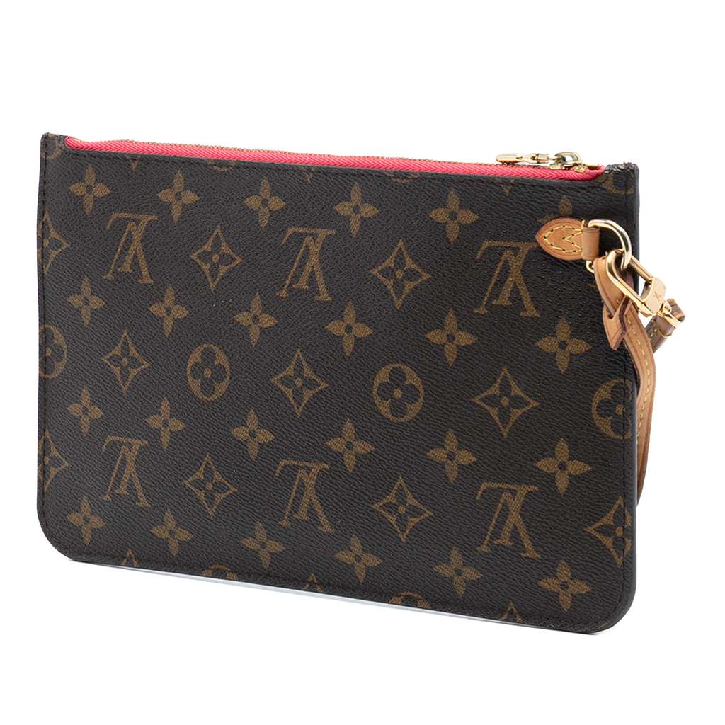 Louis Vuitton Monogram Neverfull Pouch Brown Good condition - Back View