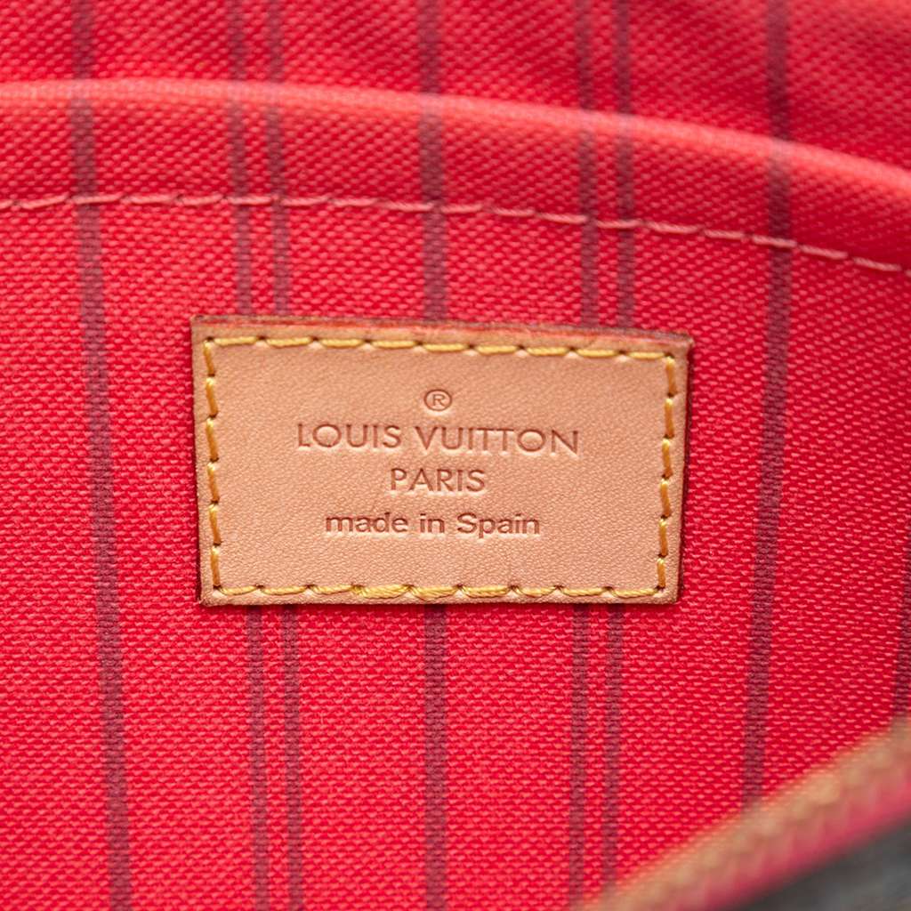 Louis Vuitton Monogram Neverfull Pouch Brown Good condition - Box View