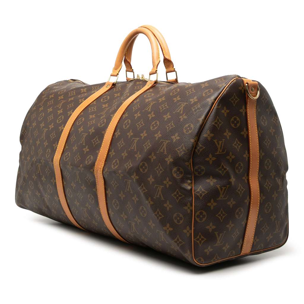 Louis Vuitton Monogram Keepall Bandouliere 60 Brown Good condition - Back View