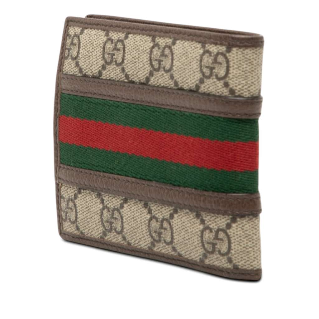 Gucci GG Supreme Ophidia Bifold Wallet Beige Canvas Good condition - Back View