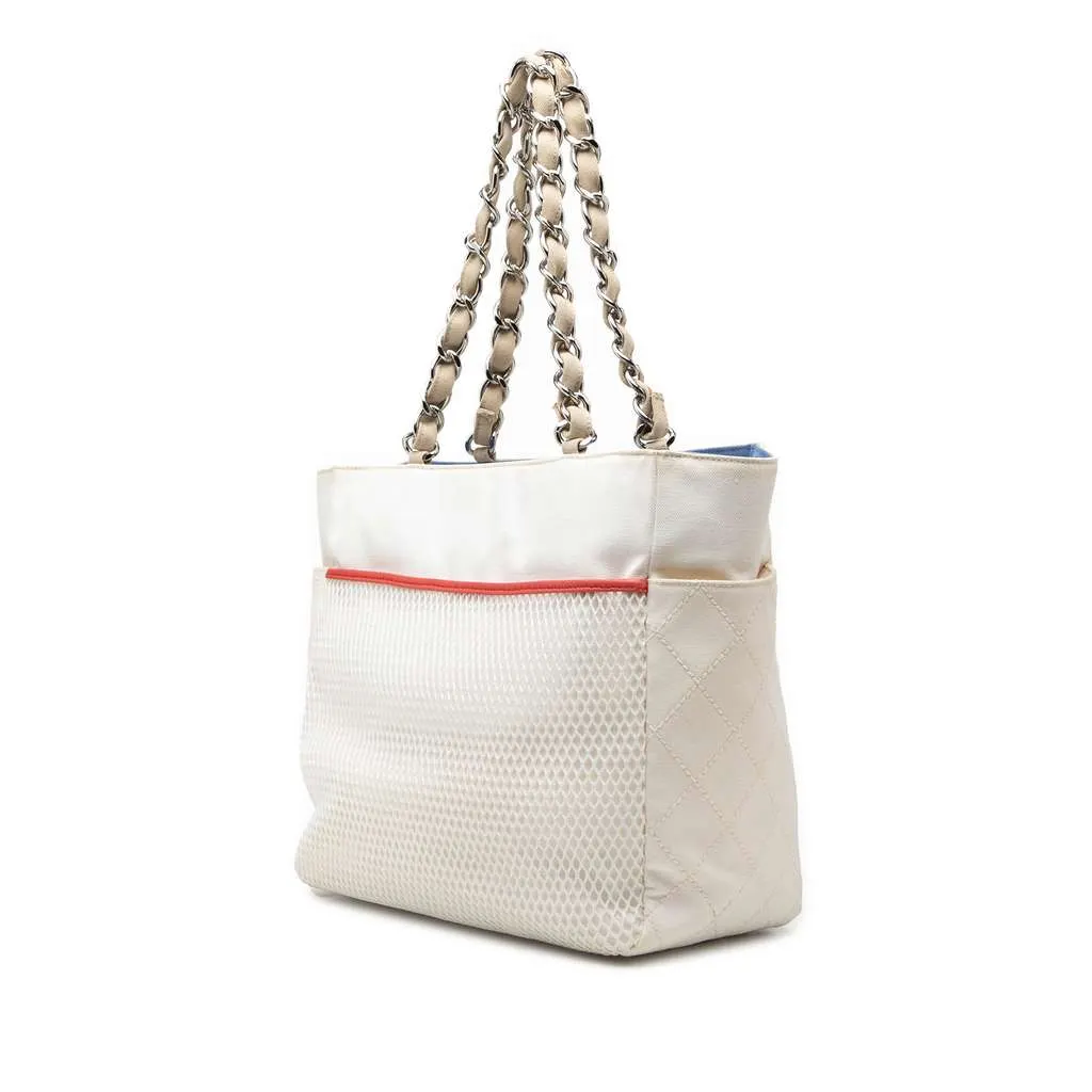 Chanel Canvas No 5 Sport Tote White Canvas Very good - Back View