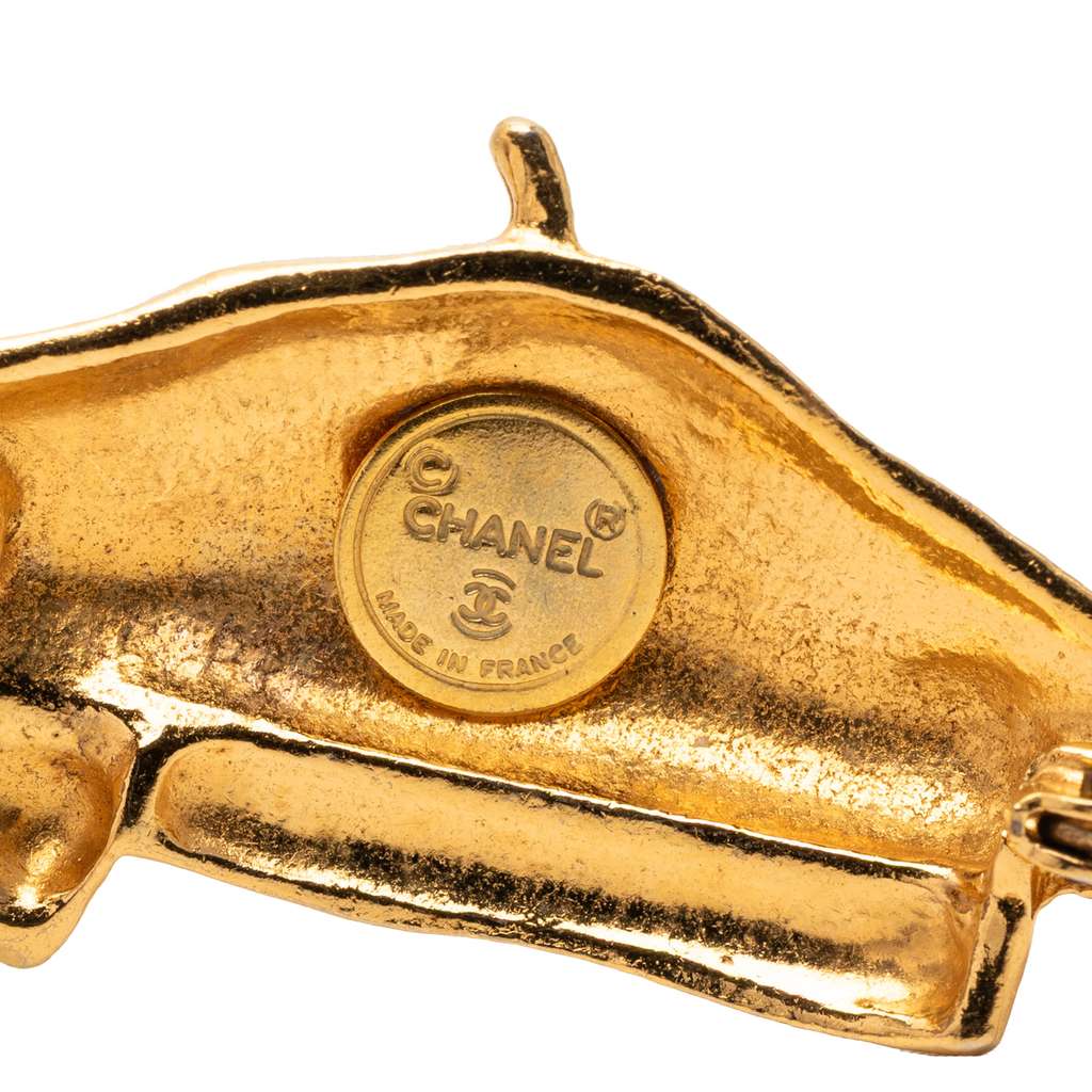 Chanel Gold Plated Beret Hat Brooch Gold Metal Good condition - Inside View