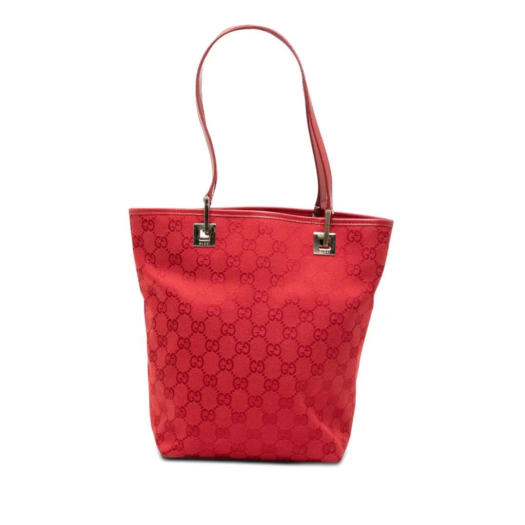Gucci GG Canvas Tote Red Canvas Very good - Front View