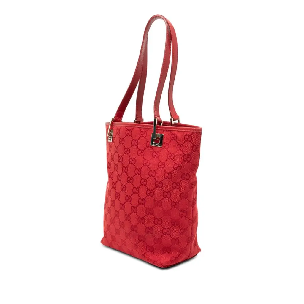 Gucci GG Canvas Tote Red Canvas Very good - Back View