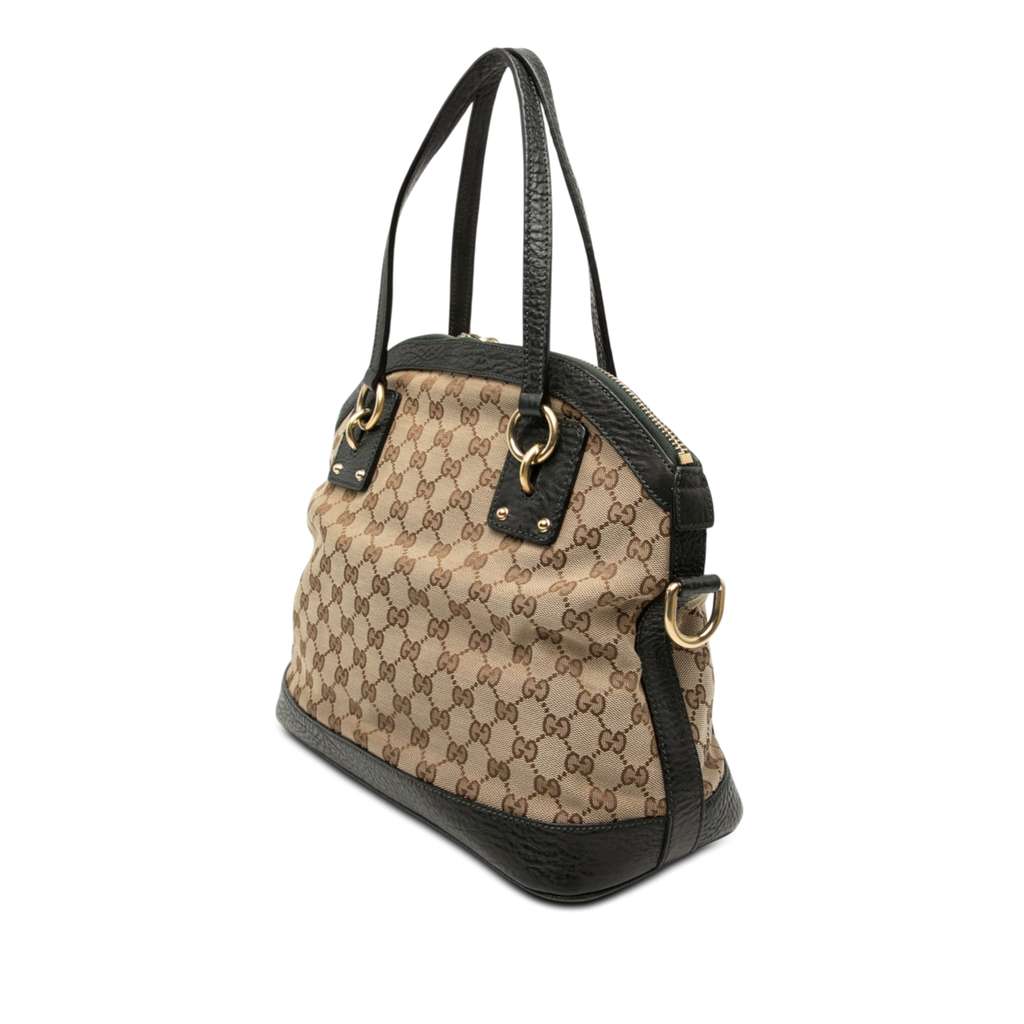 Gucci Medium GG Canvas Charm Dome Satchel Beige Canvas Good condition - Back View