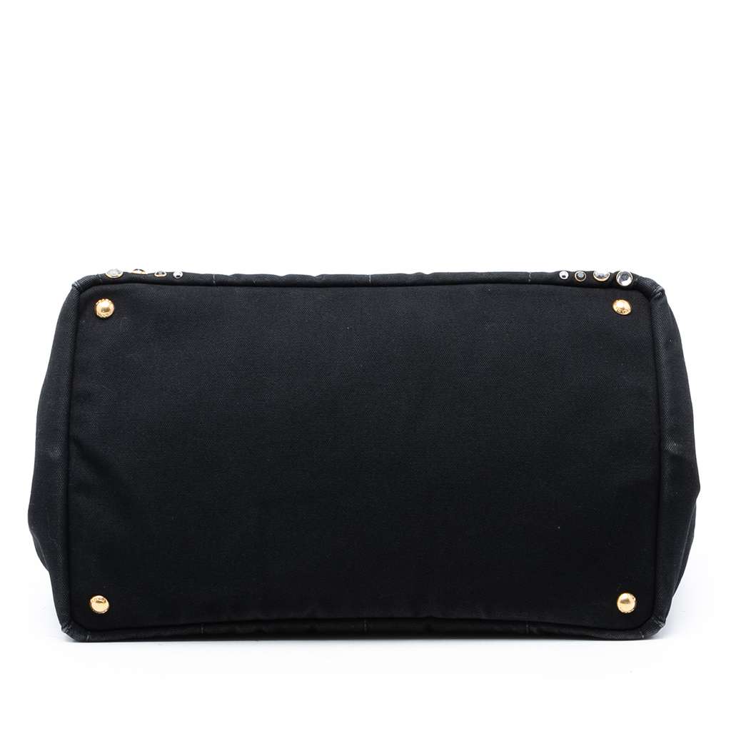Prada Large Canvas Canapa Bijoux Satchel Black Canvas Good condition - Inside View