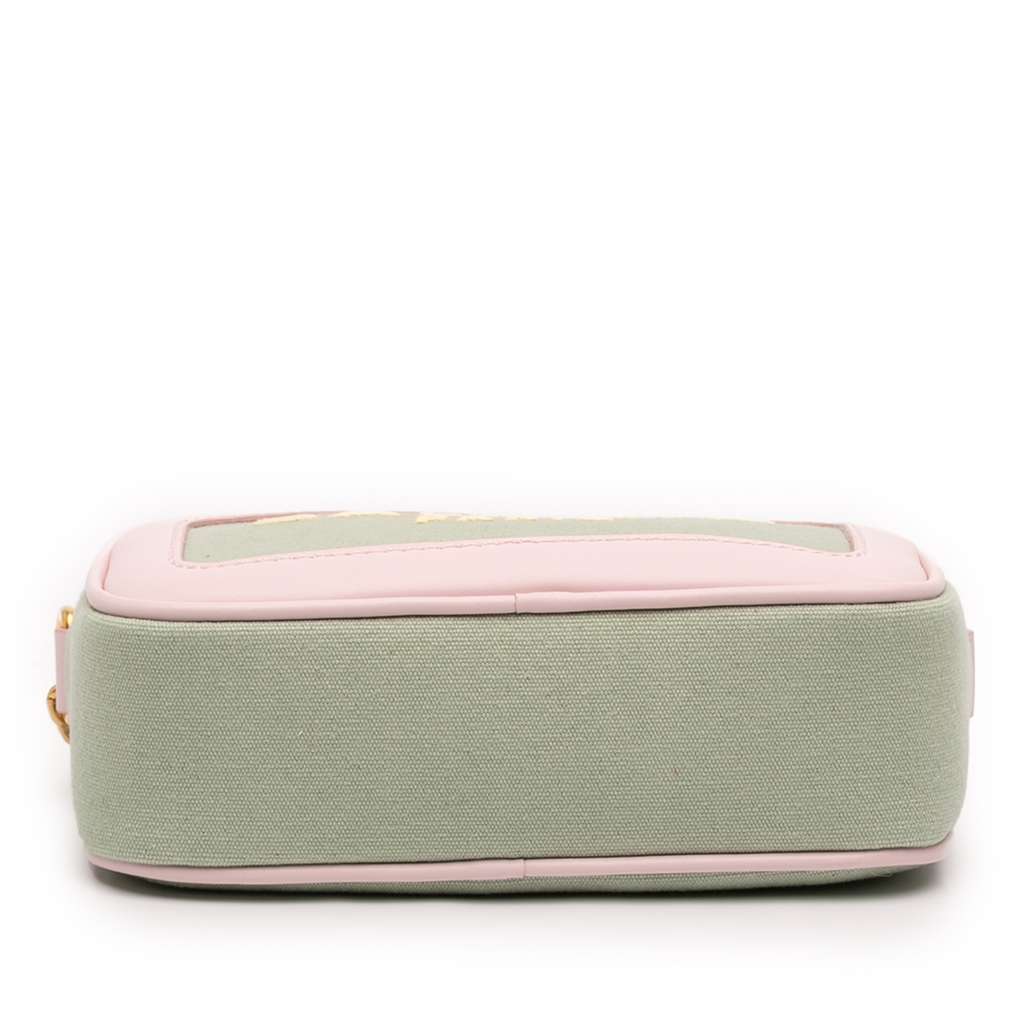 Balmain Embroidered Canvas B Army Camera Bag 18 Green Canvas Good condition - Inside View