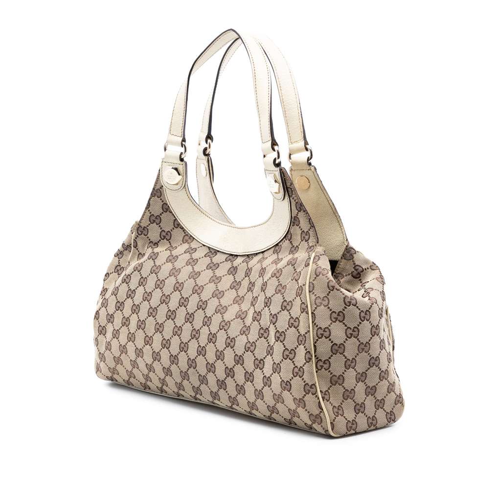 Gucci Medium GG Canvas Charmy Shoulder Bag Beige Canvas Good condition - Back View