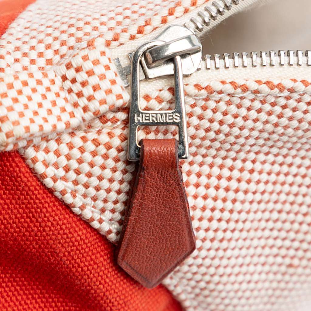 Hermès Toile Bolide Trousse De Voyage Pouch PM Orange Cotton Good condition - Box View