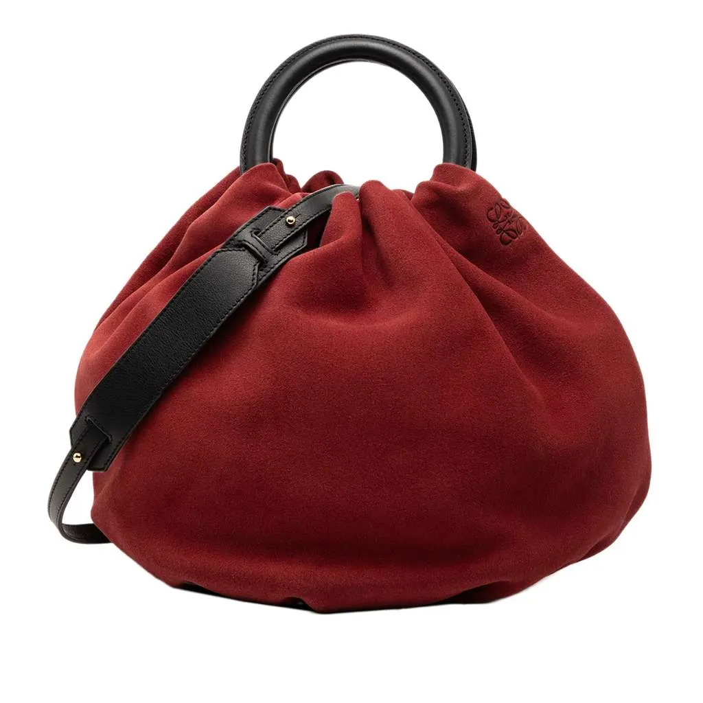 Loewe Suede Bounce Bag Red Leather Very good - Front View
