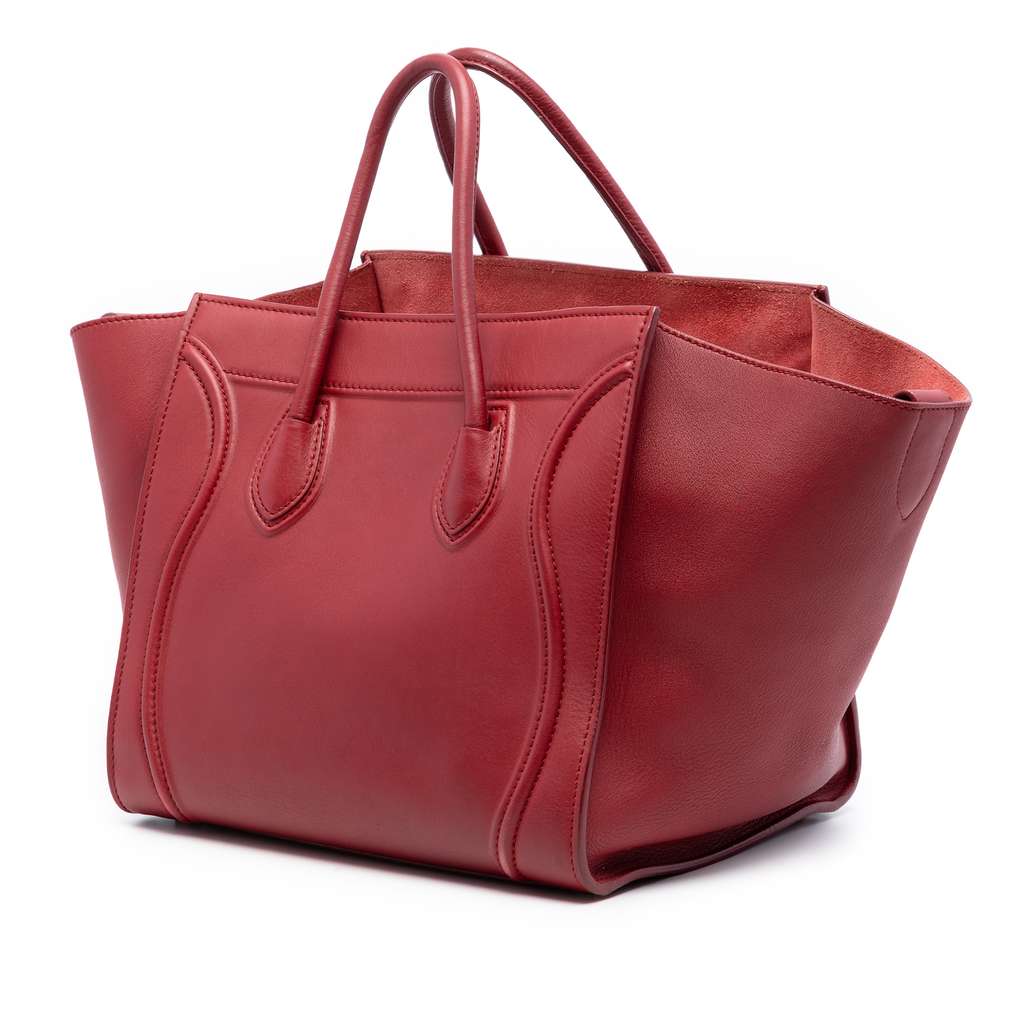 Celine Medium Leather Phantom Luggage Tote Red Leather Good condition - Back View