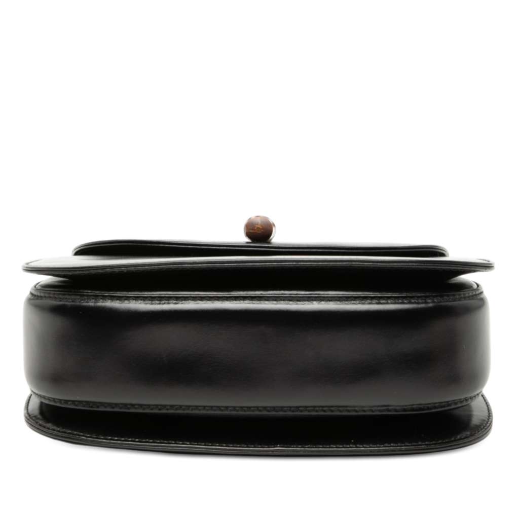 Gucci Small Calfskin Bamboo Night Black Leather Good condition - Inside View