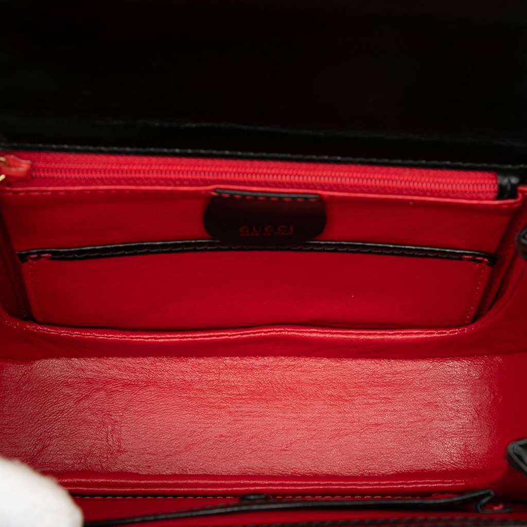 Gucci Small Calfskin Bamboo Night Black Leather Good condition - Model View