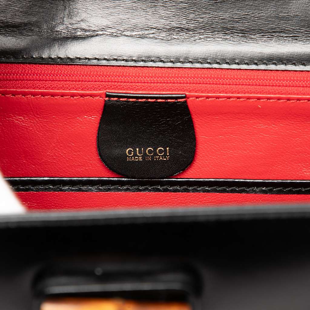 Gucci Small Calfskin Bamboo Night Black Leather Good condition - Box View