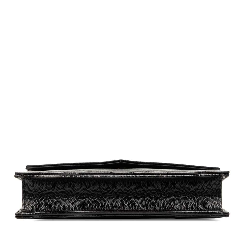 Saint Laurent Grain De Poudre Cassandre Envelope Chain Wallet Black Leather Good condition - Inside View