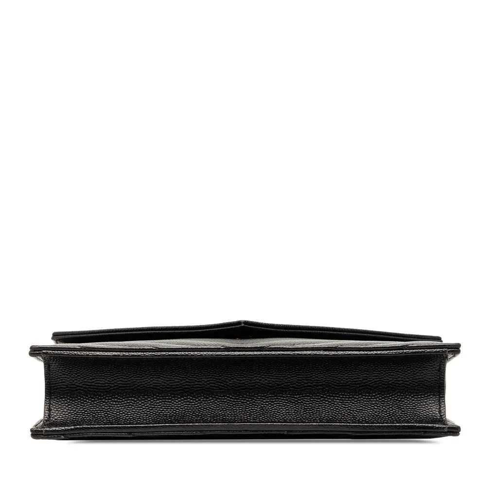 Saint Laurent Grain De Poudre Cassandre Envelope Chain Wallet Black Leather Very good - Inside View