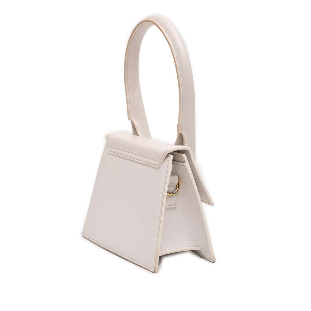 Jacquemus Leather Le Chiquito Moyen White Leather Fair condition - Back View