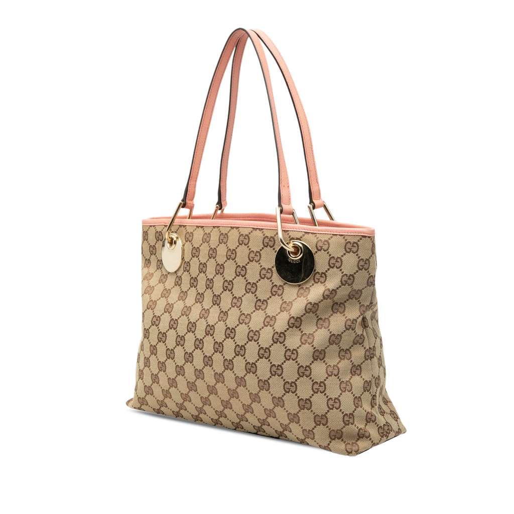 Gucci Medium GG Canvas Eclipse Tote Beige Canvas Good condition - Back View