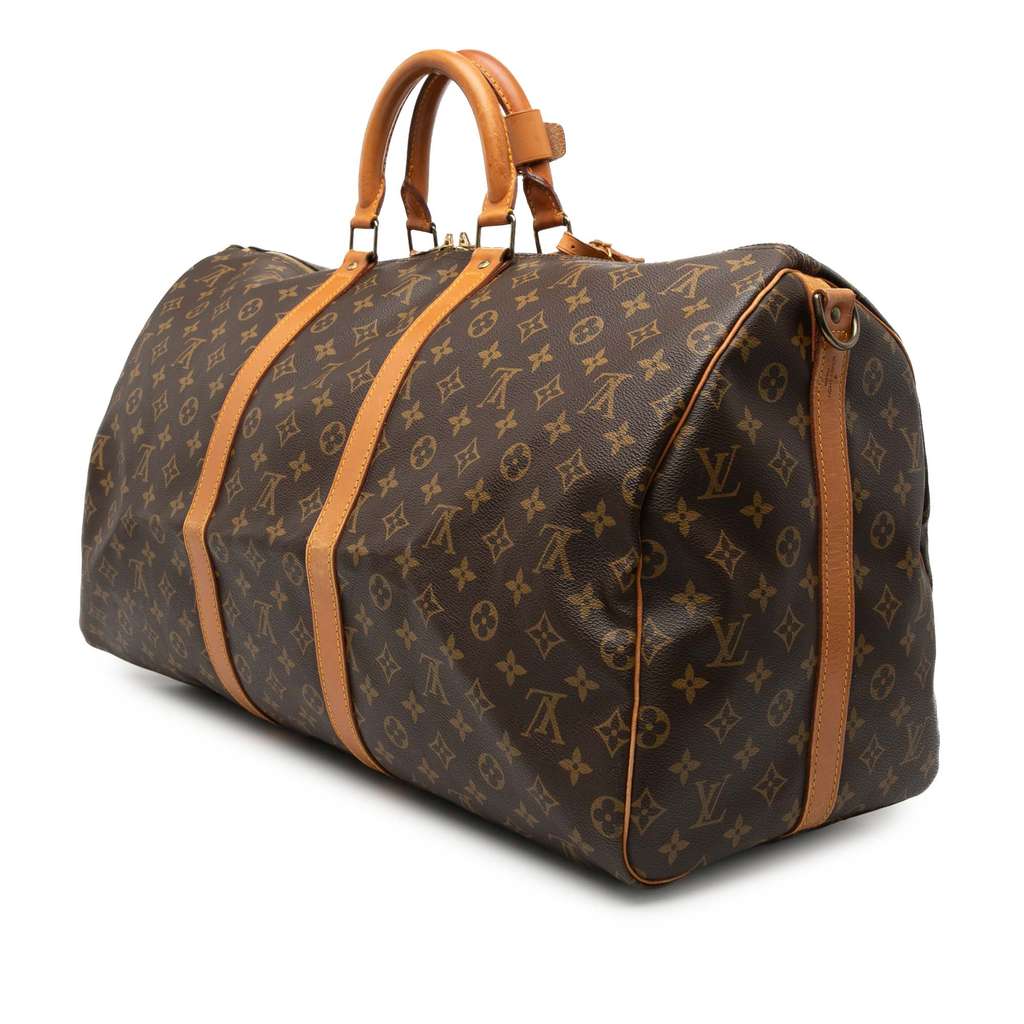 Louis Vuitton Monogram Keepall Bandouliere 55 Brown Good condition - Back View
