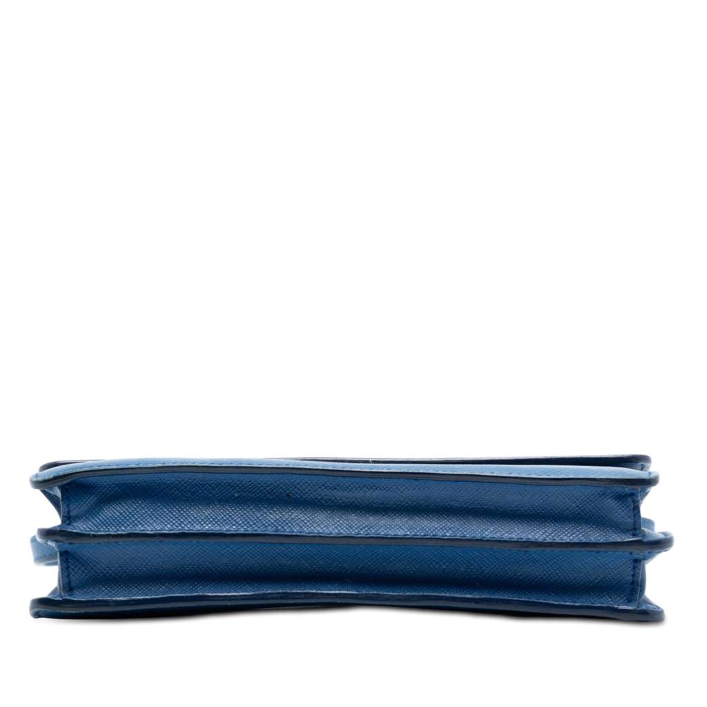 Prada Saffiano Wallet on Strap Blue Leather Good condition - Inside View