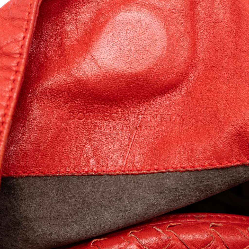 Bottega Veneta Nappa Intrecciato Shoulder Bag Red Leather Good condition - Box View