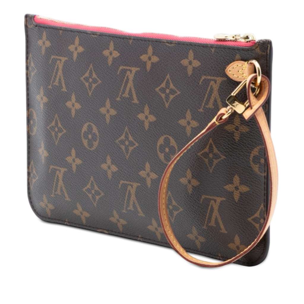 Louis Vuitton Monogram Neverfull MM Pouch Brown Good condition - Back View