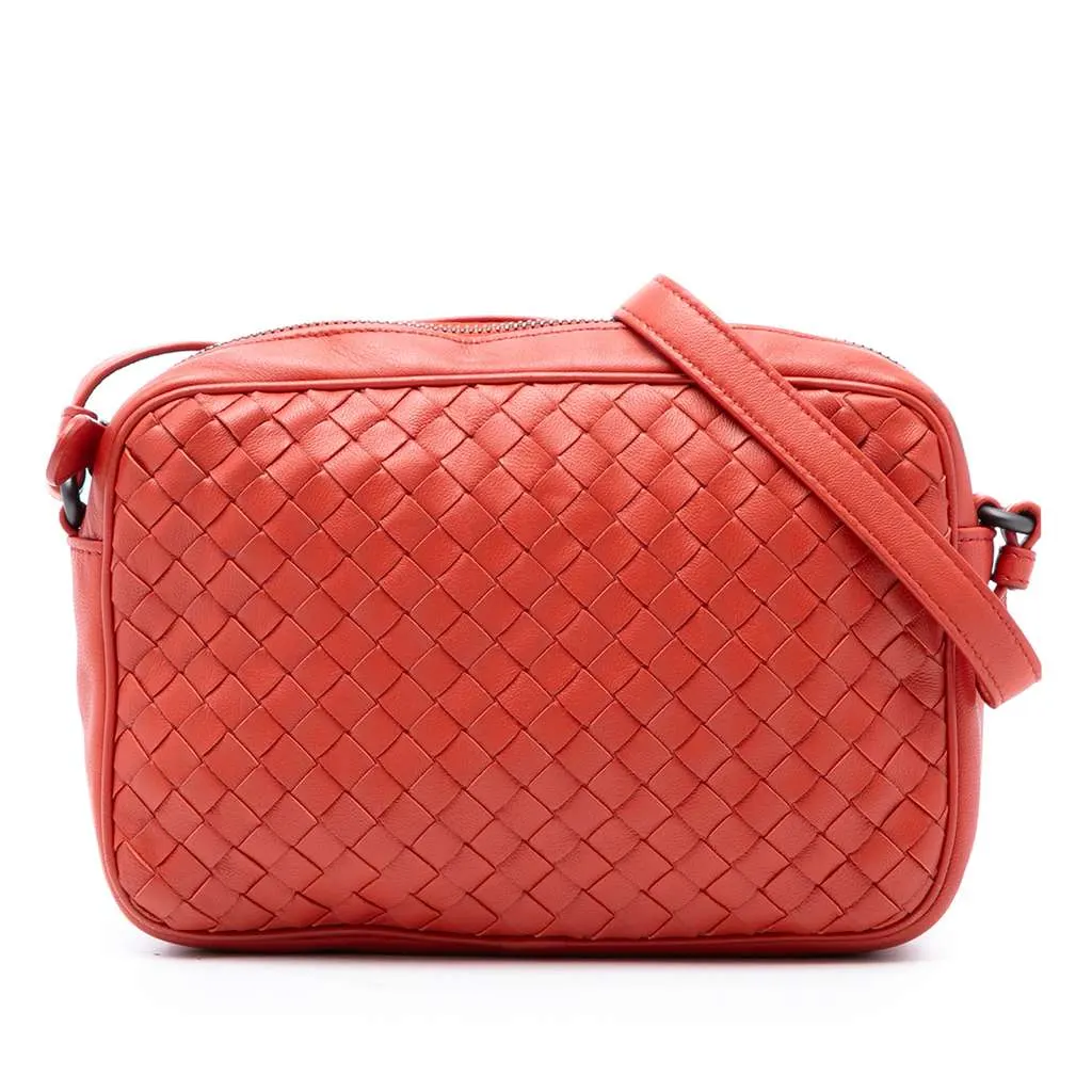 Bottega Veneta Small Nappa Intrecciato Camera Bag Orange Leather Very good - Front View
