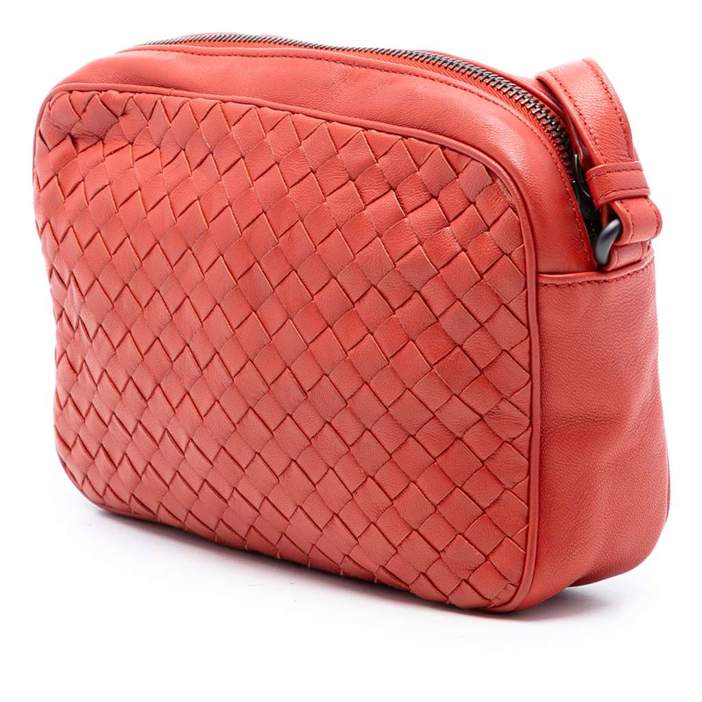 Bottega Veneta Small Nappa Intrecciato Camera Bag Orange Leather Good condition - Back View