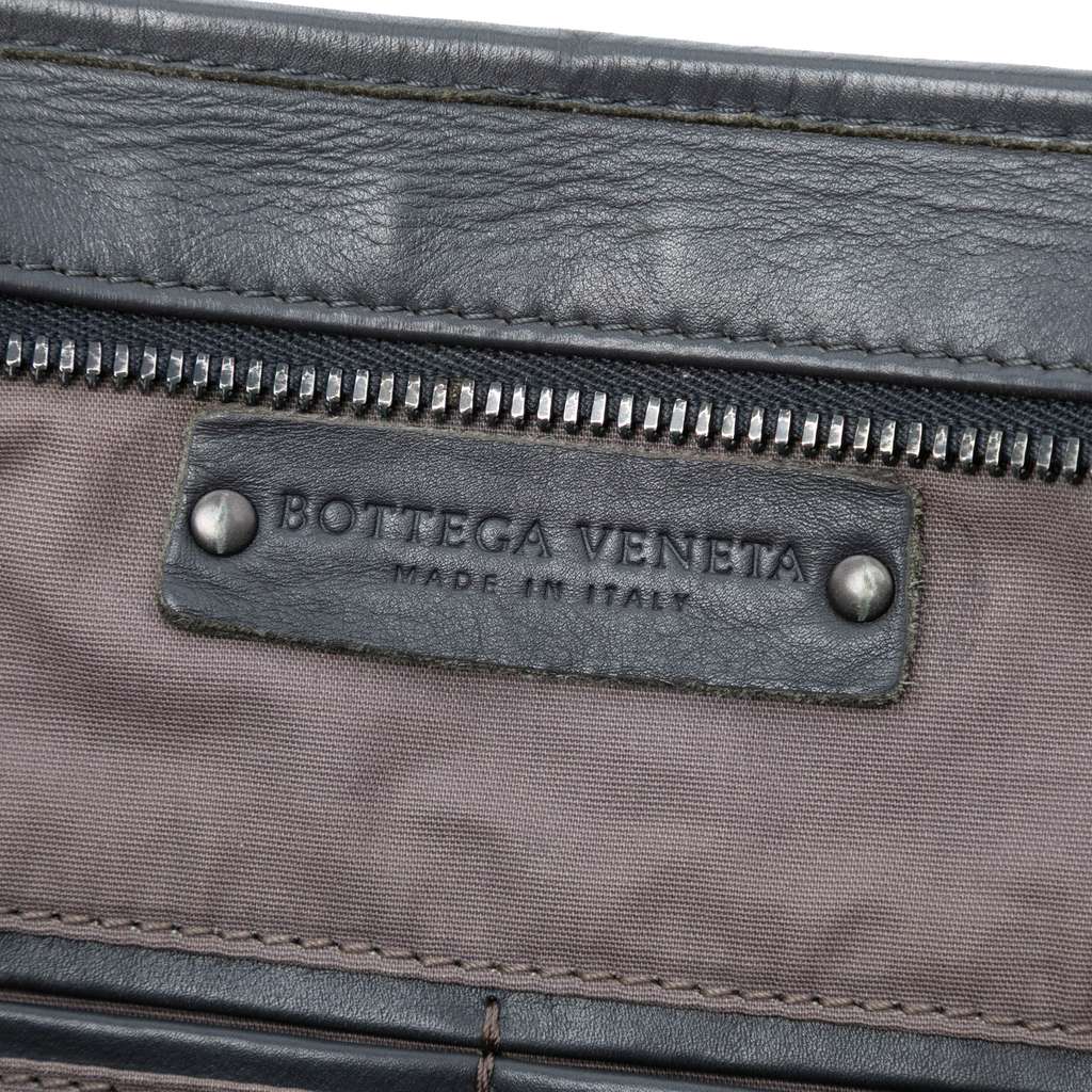 Bottega Veneta Nappa Intrecciato Business Bag Grey Leather Good condition - Box View