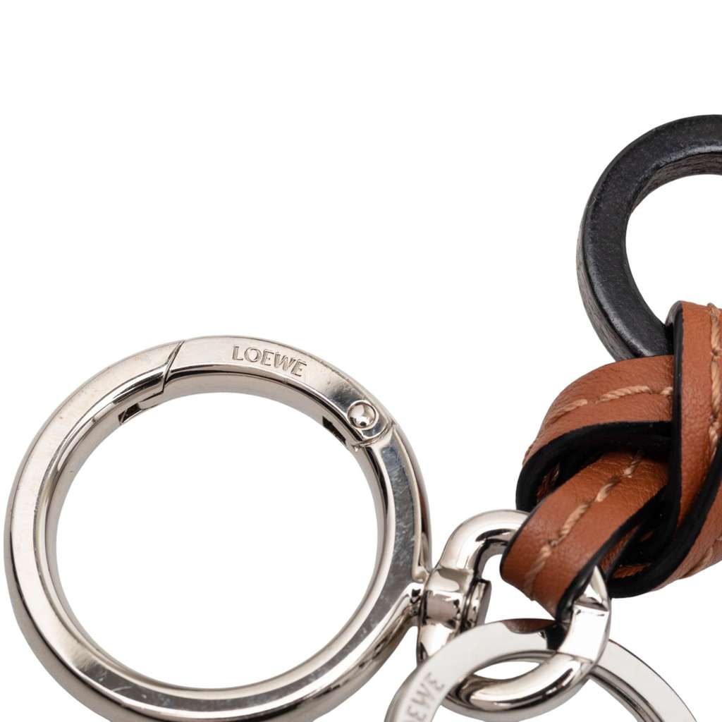 Loewe Leather Anagram Key Ring and Bag Charm Orange Leather Good condition - Box View