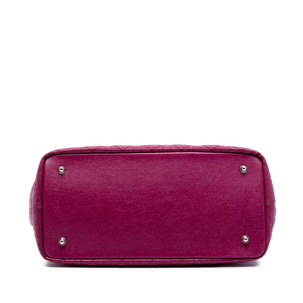 Dior Cannage Panarea Tote Bag Pink Canvas Good condition - Inside View