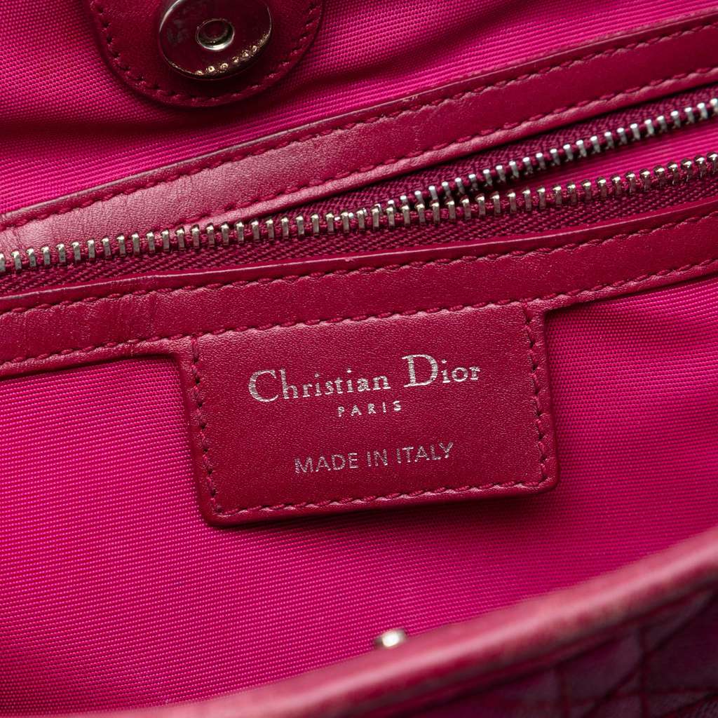 Dior Cannage Panarea Tote Bag Pink Canvas Good condition - Box View