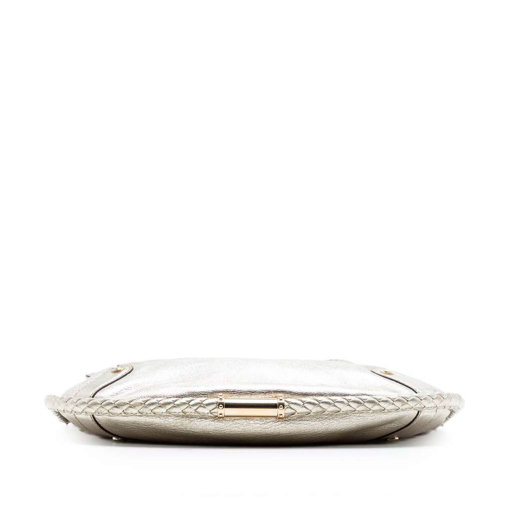 Gucci Medium Metallic Calfskin Britt Tassel Flap Shoulder Bag Gold Leather Good condition - Inside View