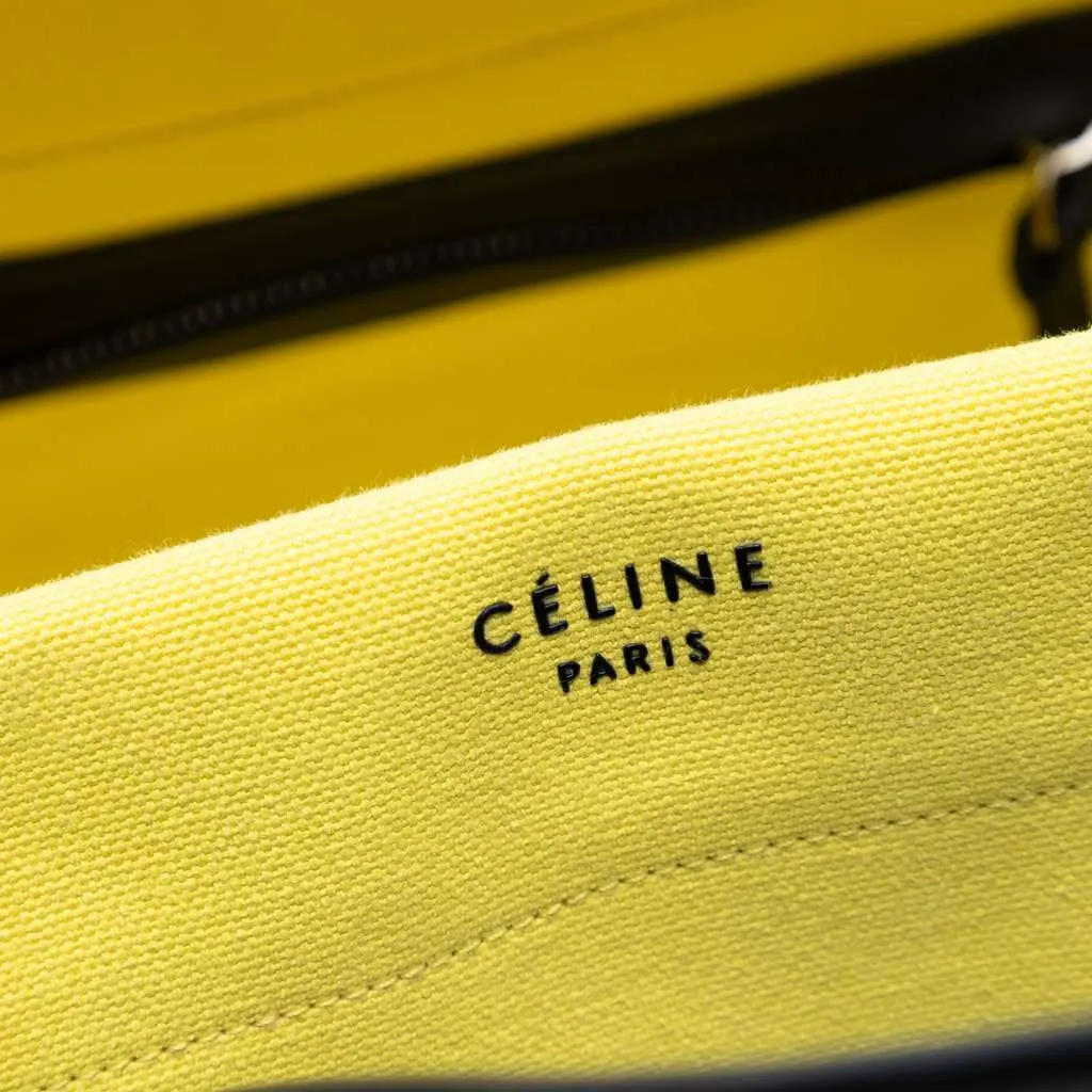 Celine Medium Canvas Phantom Luggage Tote Yellow Canvas Very good - Box View
