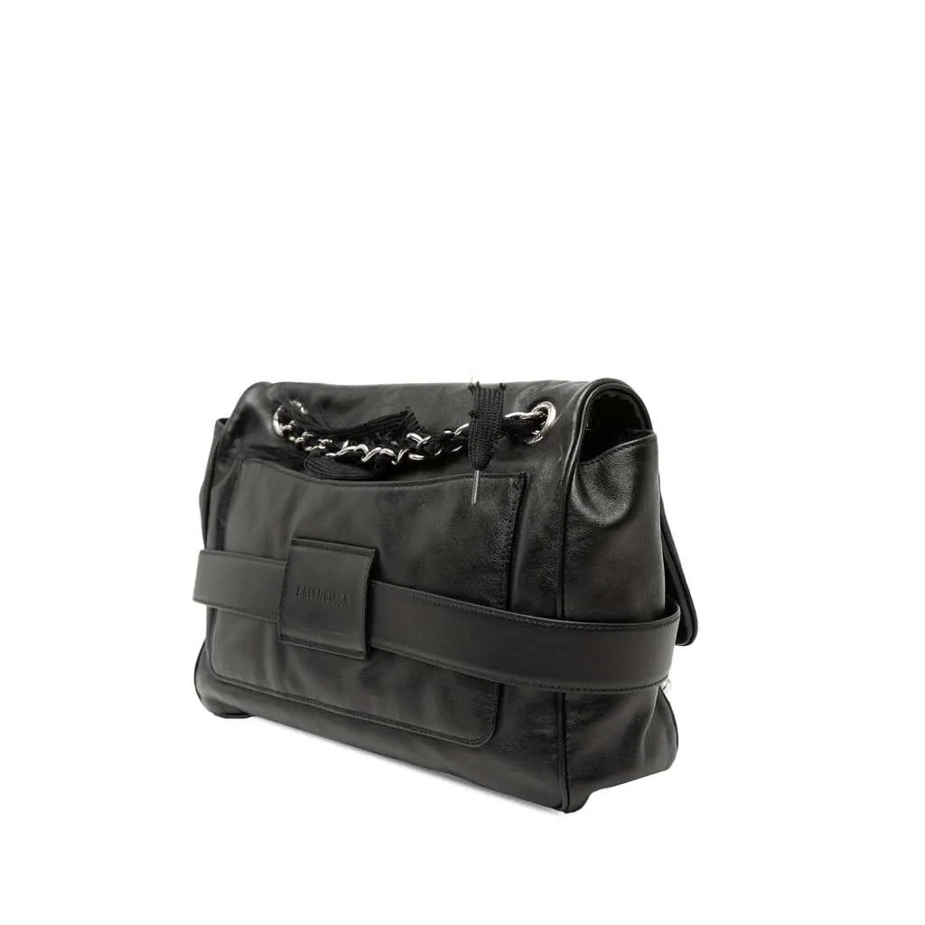 Balenciaga Medium Leather Modu Shoulder Bag Black Leather Very good - Back View