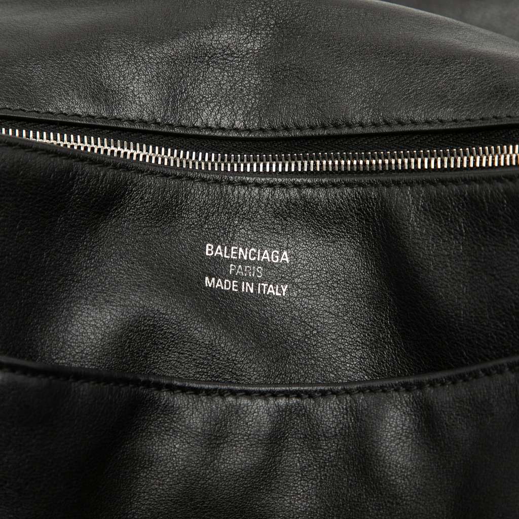 Balenciaga Medium Leather Modu Shoulder Bag Black Leather Good condition - Box View
