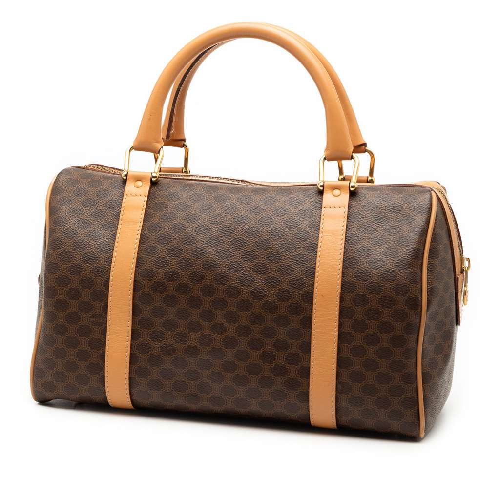 Celine Macadam Coated Canvas Boston Bag Brown Canvas Good condition - Back View