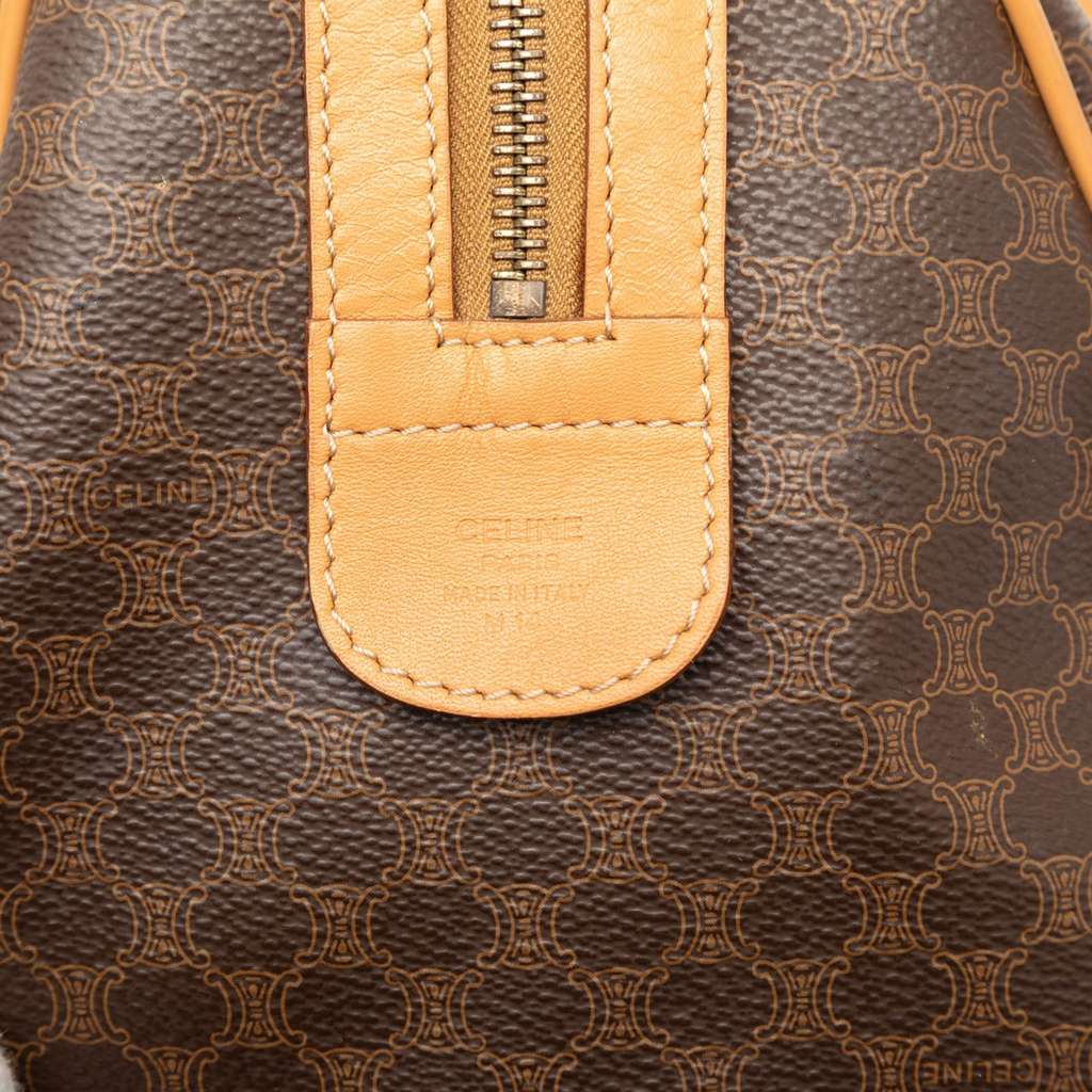 Celine Macadam Coated Canvas Boston Bag Brown Canvas Good condition - Box View