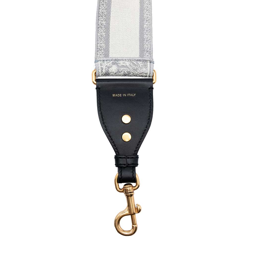 Dior Canvas Embroidered Toile de Jouy Strap Grey Canvas Good condition - Inside View