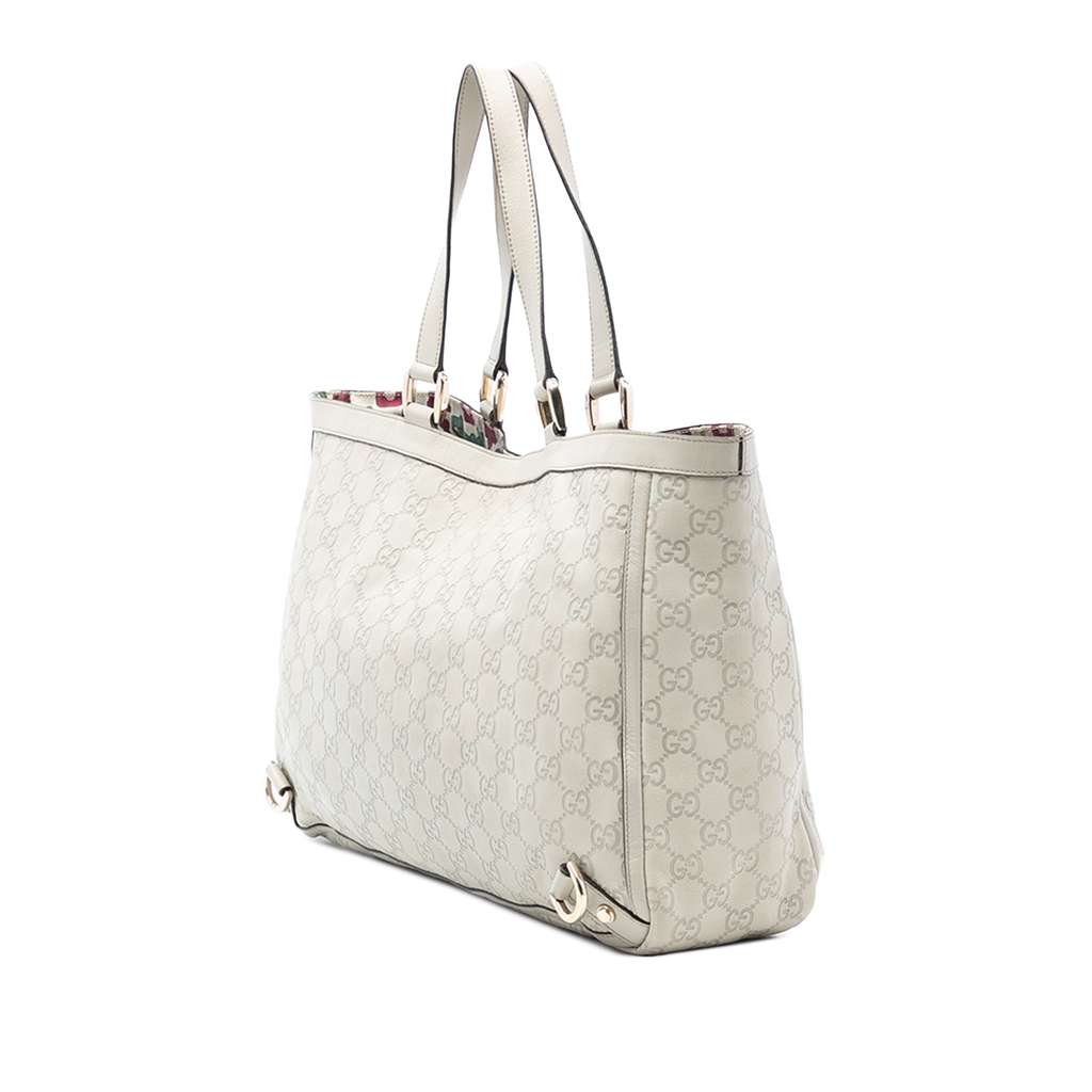 Gucci Guccissima Abbey D Ring Tote White Leather Good condition - Back View