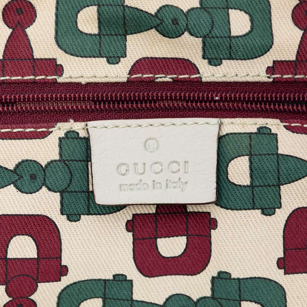 Gucci Guccissima Abbey D Ring Tote White Leather Good condition - Box View